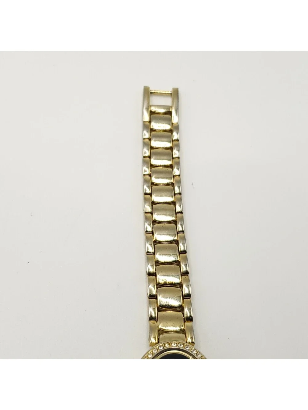 Anne Klein Oval Rhinestone Bezel Black Dial Womens Watch 19mm New Battery